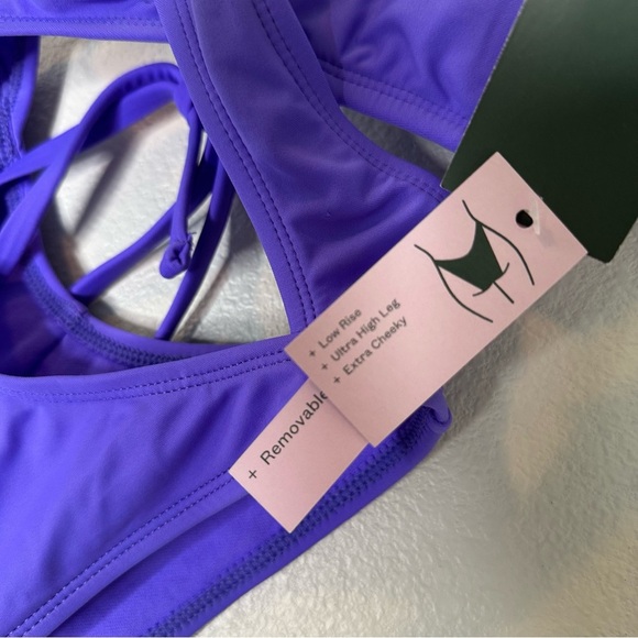 New XXS Vibrant Purple Cutout Swimsuit Wild Fable Woman’s swimsuit - Picture 8 of 12